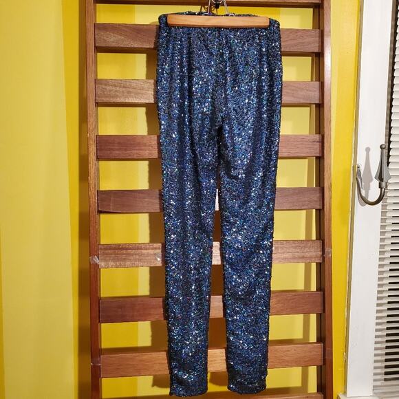Divided Blue Sequin Mermaid Pants, Sz S - Picture 4 of 5